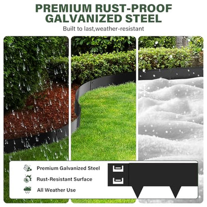 Metal Edging for Landscaping 6 Pack,40" L x 8" H(20Ft Total) - size: 8 inch