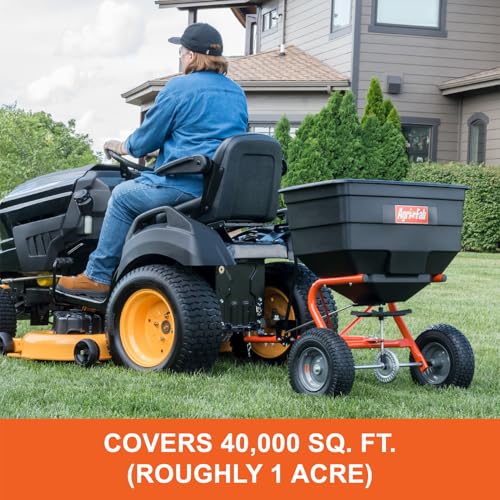 Agri-Fab Tow Behind Broadcast Spreader for Seed, Fertilizer, Salt and Ice Melt, 185 lb Capacity Lawn and Garden Spreader with 12 Ft Spread Width - style: 185 lb. Tow-Behind Lawn & Garden Broadcast Spreader