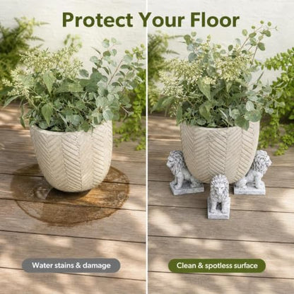 3 Pack Lion Pot Feet Planter Risers 1.6 Inch Resin Flower Pot Stands