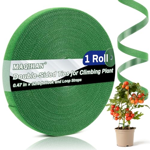 MAQIHAN Plant Tape for Climbing Plants - 32.8Ft 1/2" Reusable Garden Tape