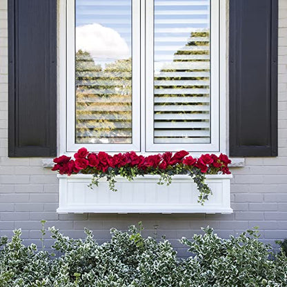 Mayne Cape Cod 4ft Window Box - White - 48in L x 11in W x 10.8in H - Polyethylene - Built-in Water Reservoir (4841-W) - color: White