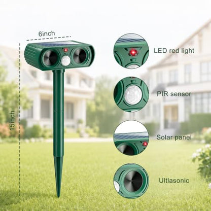 2026 Solar Ultrasonic Animal Repellent Outdoor with Motion Sensor, 4-Pack