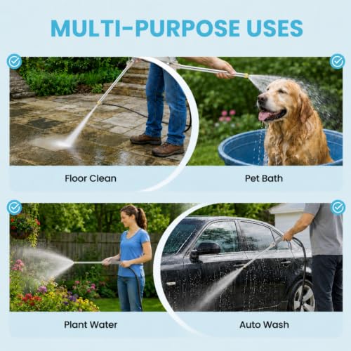 Jet Nozzle for Garden Hose, High Pressure Washer Hose Nozzle - color: Gray