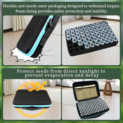 240 Slots Seed Storage Organizer with 30 Envelopes Portable Sturdy Seeds Container Box Airtight Garden Seed Saver Saving Kit (large-240 Slots) - size: large-240 Slots