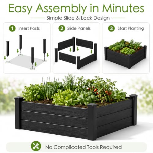 Kozyard 98.9" L x 18.4" W Raised Garden Bed Kit, Outdoor Planter Box - color: Gray