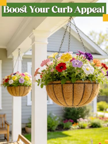 ANPHSIN 4Pcs 12inch Coconut Liners for Hanging Baskets Planters - size: 12in