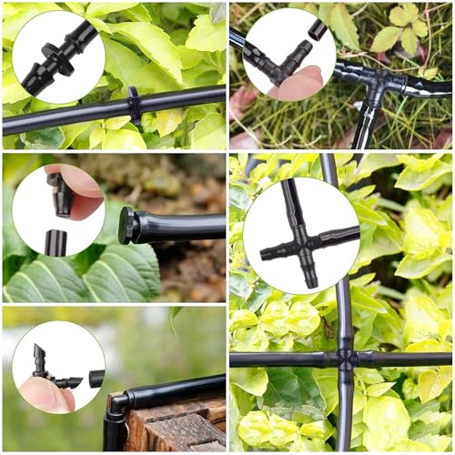 300Pcs Irrigation Fittings Kit Barbed Connectors 1/4Inch Tubing