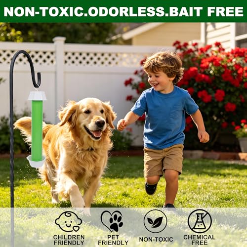 Fly Stick Sticky Fly Traps for Indoors Outdoor 4pk, Sticky Hanging Fly Stick, Flying Insect Trap, wasp Trap (Green 4PCS) - color: green 4PCS