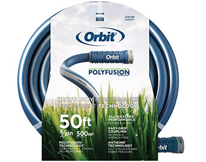 Orbit 22005 Polyfusion Garden Hose - Heavy-Duty Water Hose (50-Foot x 5/8-Inch) - size: 50 Ft, style: Polyfusion