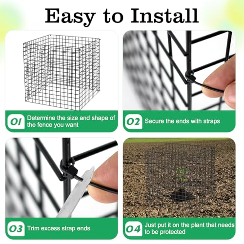 4 Packs Wire Plant Protectors,15.7" X 15.7" Wire Mesh Plant Protector cage,DIY Garden and Vegetable Protectors,Plant Cage to Protect Plants from Animals