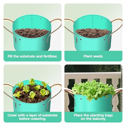 7 Pcs 3 Gallon Grow Bags, PE Garden Pots with Handles for Plants - size: 3 Gallon, style: PE_Grow_Bags