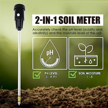 2-in-1 Soil PH Meter Digital Soil pH Moisture Sensor Meter