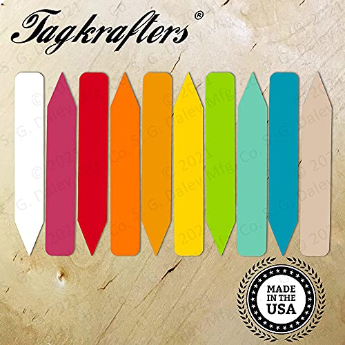 4" x 5/8" Assorted Premium Pot Stakes - 500 Pcs - Plastic Plant Tags and Labels - Nursery Garden Tree Labels Waterproof Writeable | Made in The USA |