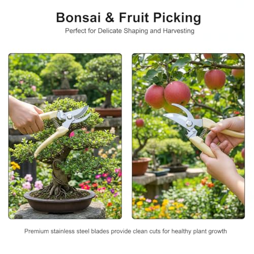 1Pc White Stainless Steel Bypass Pruning Shears, Garden Scissors - color: 1pc-white