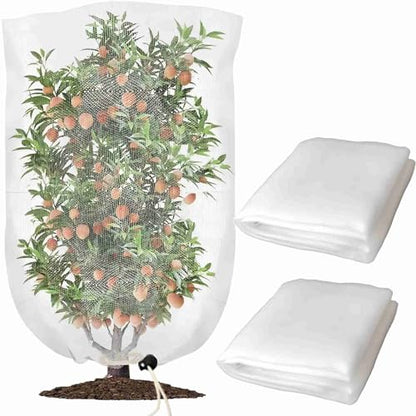 Bird Netting for Garden Protection, 2 Pack Garden Netting Pest Barrier with Zipper Drawstring, 3.3x4.6FT Mosquito Net Tomato Protective Cover Plant Netting for Cicadas Vegetables Blueberry Bushes - size: 2PCS 3.3×4.6FT