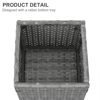 SUNNYPARK 2 Pack Tall Planters for Outdoor Rattan Square Box 12x12x24inch - color: Gray 2 Pack