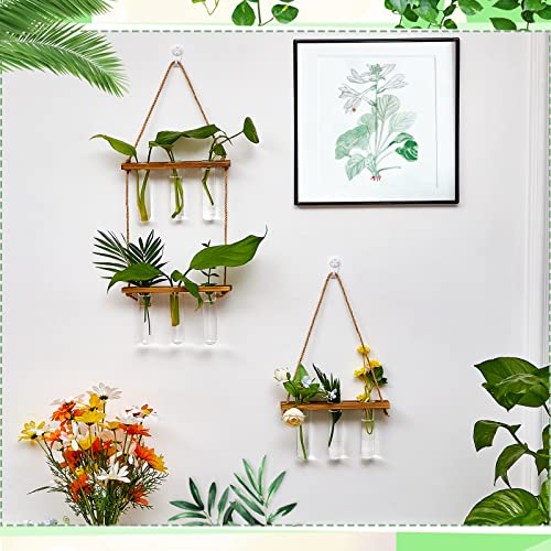 Leumoi 3pcs Hanging Propagation Station, Vertical 18 Glass Test Tubes