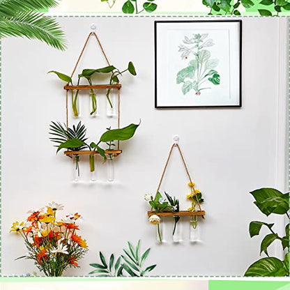 Leumoi 3pcs Hanging Propagation Station, Vertical 18 Glass Test Tubes