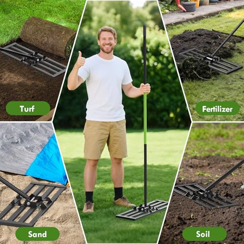 Seeutek Lawn Leveling Rake, 30" x 10" Heavy Duty Ground Leveler - size: 30"*10"