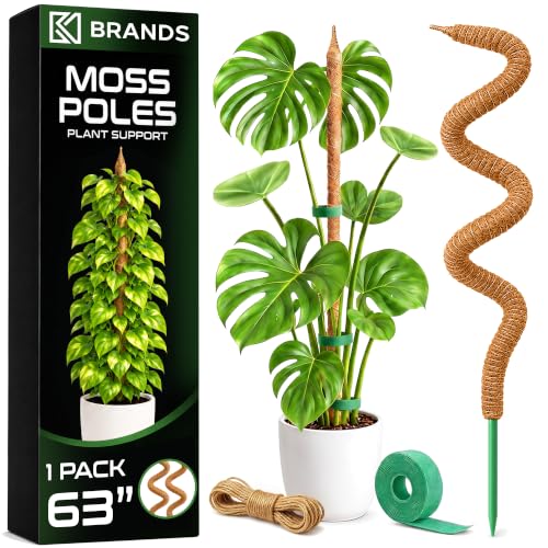 63'' Moss Pole Monstera Plant Support for Climbing Indoor Plants - size: 1-Pack (63 in)