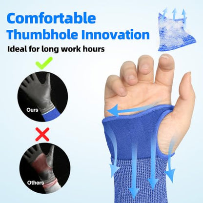 Schwer 20 Pairs 18in A6 Cut Resistant Arm Sleeves for Gardening, S902 - color: Blue, size: 18 In-20 Pairs