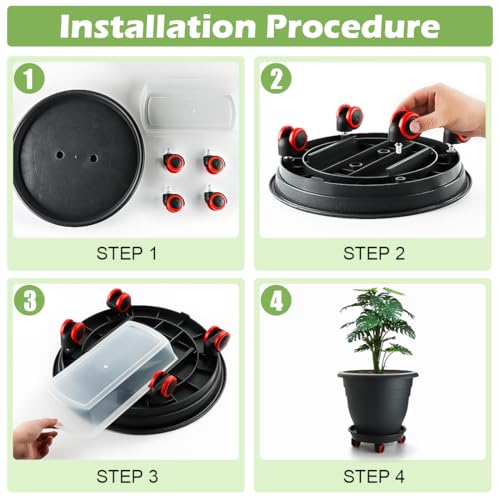 RooTrimmer 3 Pack 16 Inch Rolling Large Plant Pots - color: Black, size: 16 inch+3 trays