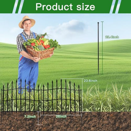 No Dig Garden Fence Panels, 10 Panels, 24in H x 22ft L - size: 10 Panels - 24in(H) x 22ft (L)