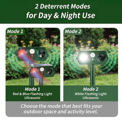 Sonic Fortress Pro Deer Repellent, 4Pack Solar Animal Repeller Outdoor