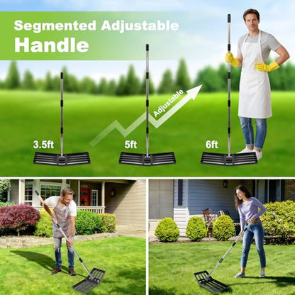 30"x10" Lawn Leveling Rake, Angled Design Yard Leveling Rake for Soil, Sand - size: 30 Inch