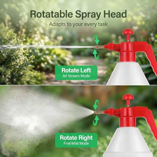 1.5L Garden Pump Sprayer, Handheld Pressure Bottle, Red&White - color: White