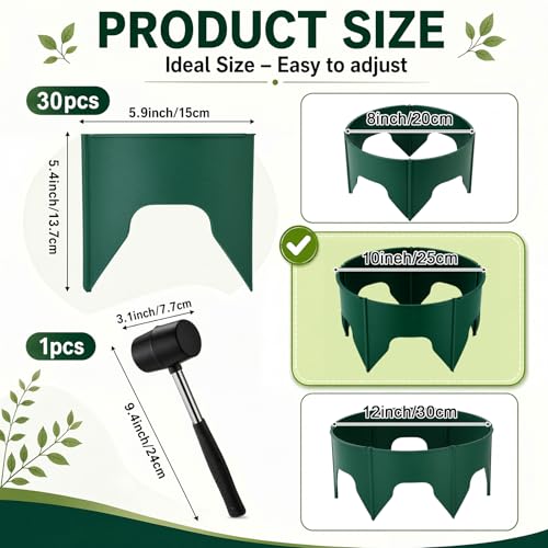 Ripeng 30 Pcs Plant Grow Rings 10 Inch, 6 Adjustable with Stakes Mallet - size: 10 Inch