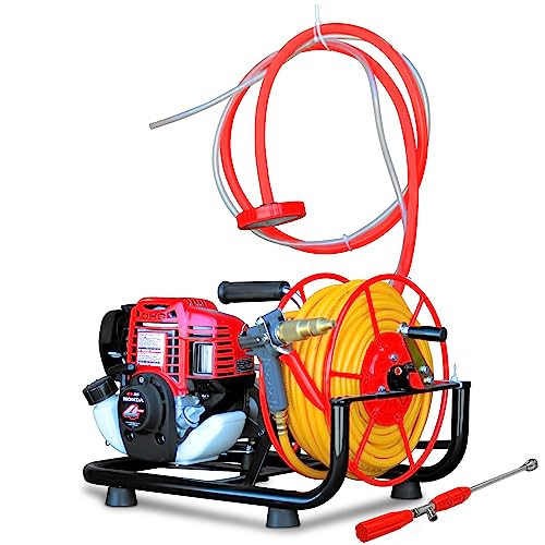 1.3HP Skid Sprayer Barrel Mount Only with Honda GX35 100ft Hose and 500 PSI Pump for Pest Control (Skid Sprayer + Conical Gun) - style: Skid Sprayer + Conical Gun
