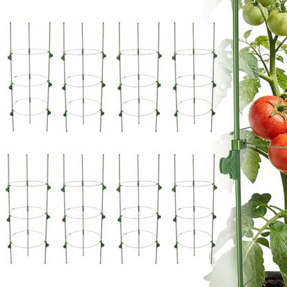 8 Pack 36 Inch Tomato Cages for Pots and Containers - size: 8 Pack