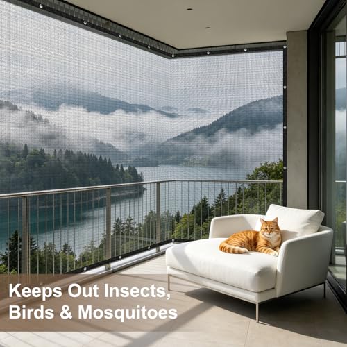 Cool Area 60-70% Mesh Tarp Shade Screen with Grommets, 8x16ft, Black - size: 0 8'X1 6'