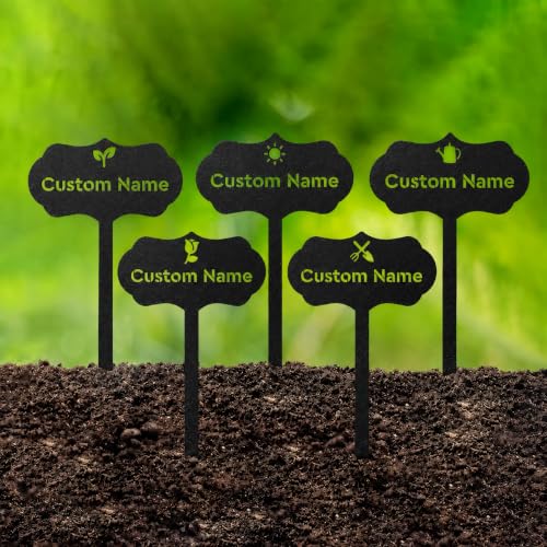 RealSteel Custom Seed & Plant Markers – Metal Garden Stakes for Herbs, Fruits & Vegetables | Elegant Steel Plant Labels for Pots, Raised Beds & Outdoor Gardens | Farmhouse & Greenhouse | Watering Can - style: Watering Can