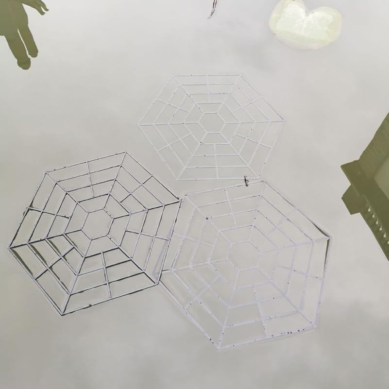 Lurrose Pond Netting Fish Guard Kit 20 pcs Six Angle Fish Protectors Diamond Mesh Pond Netting Protective Cover for Outdoor Use Helps Keep Birds Away