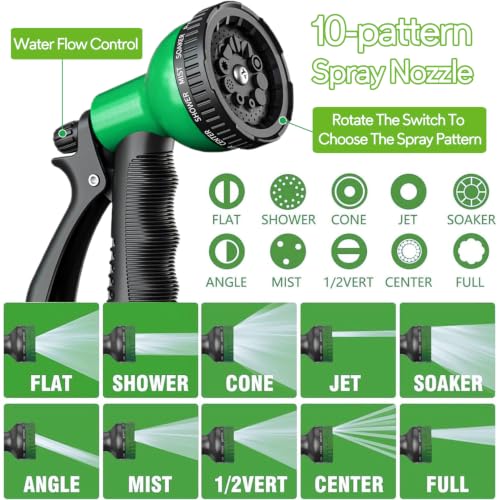 150 ft Garden Hose, 2026 New No Kink Flexible Water Hose 150ft, 10 Function Nozzle, Solid Metal Fittings, Enhanced Multi-layer Construction, Lightweight & Portable for Gardening, Cleaning, Car Washing