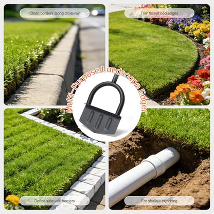Edger Lawn Tool, 41-inch Long Handle Manual Lawn Edgers with T-Grip, Sharp V Shaped Half Moon Hand Lawn Edging Tool for Effortless Landscaping Sidewal