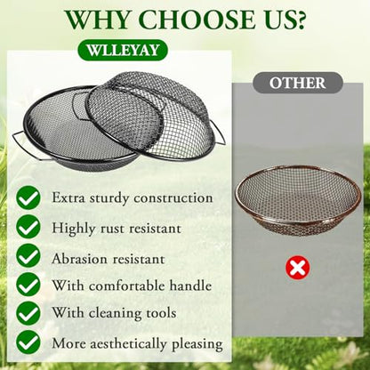 WLLEYAY 4PCS Soil Sifter for Gardening with Handle 1/4in,1/8in,5/16in,3/8in