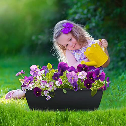 Window Box Planter,10Pack Plastic Vegetable Flower Planters Boxes - color: Black, size: 16.6 x 7 x 5.9 inches