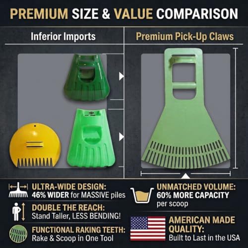 Pick-Up Claws | Premium Ergonomic Leaf Scoop Yard & Garden Grabber Tool - style: Pick-Up Claws