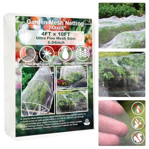 Garden Netting for Raised Beds, 4x10ft Insect Netting - size: 4x10ft Reinforced Netting