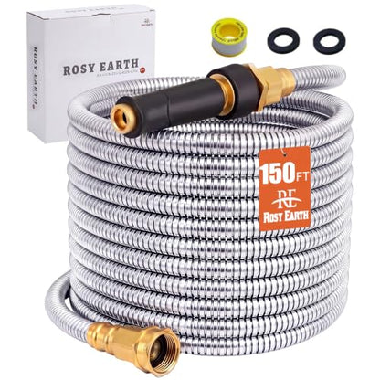 Rosy Earth 150 FT Garden Hose Expandable, 304 Stainless Steel Water Hose - size: 150FT