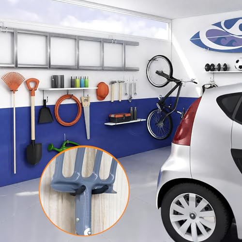16 Pack Garage Storage System Steel U Hooks with Anti-Slip Coating Home Improvement and Organization Screw in Hooks Easy Wall Mounting Heavy Duty Bike and Ladder (Black, 16 Pack) - color: Black, size: 16 Pack