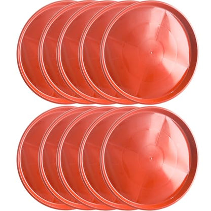 10 Pack Plant Saucer 20 Inches Plastic Drip Trays to Catch Water, Red - color: Red, size: 20 inch