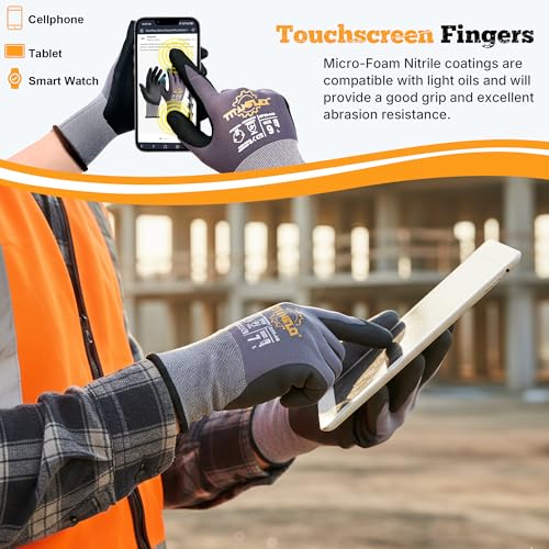 TitanFlex Work Gloves, MicroFoam Nitrile Coated, Seamless Knit Nylon - color: 3 Pairs, size: Small