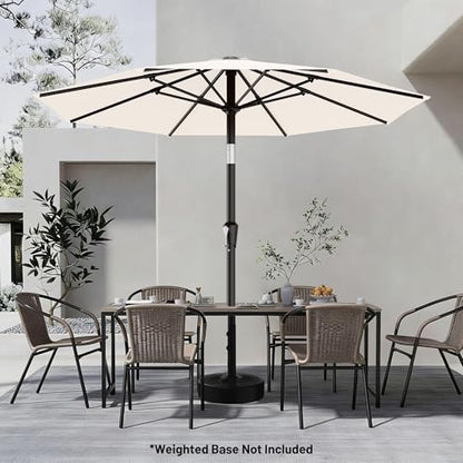 AreShark 9FT Outdoor Patio Umbrella with Tilt and Crank, Cream-white - color: Cream White, size: 9ft
