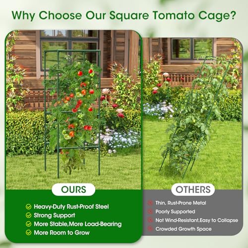 4 Pack Tomato Cage for Garden Support, 43 inch Tall Adjustable Plant Support Stakes, Tomato Trellis Extra Bold for Climbing Vegetables Plants Flowers - style: 4 Pack