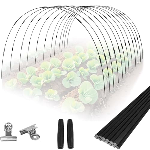 72 Rods Garden Hoops Kit for Raised Beds, 12Sets 8FT Fiberglass Grow Tunnel - size: 72 Pcs