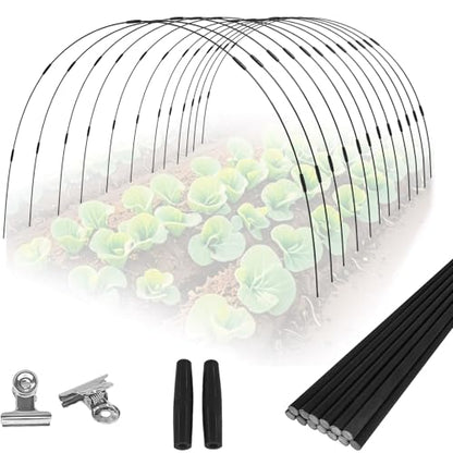 72 Rods Garden Hoops Kit for Raised Beds, 12Sets 8FT Fiberglass Grow Tunnel - size: 72 Pcs